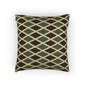 Jamaican Flag Geometric Diamond Lattice Woven Pillow | Green Black Tan Throw Pillow - Proud & Loyal