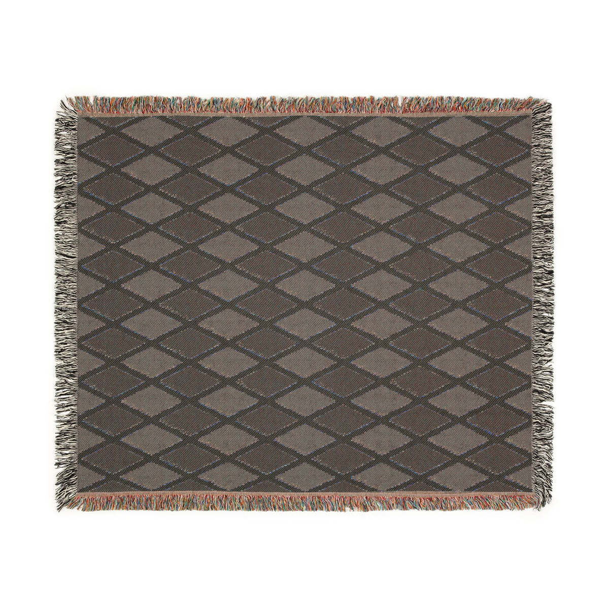 Jamaican Flag Yellow Geometric Diamond Pattern Woven Blanket | Jamaica Fringe Throw - Proud & Loyal