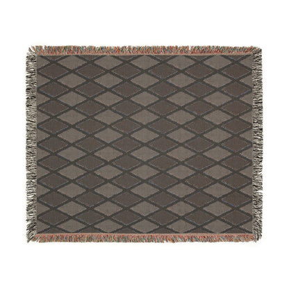 Jamaican Flag Yellow Geometric Diamond Pattern Woven Blanket | Jamaica Fringe Throw - Proud & Loyal