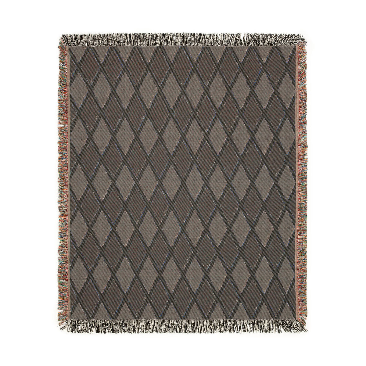 Jamaican Flag Yellow Geometric Diamond Pattern Woven Blanket | Jamaica Fringe Throw - Proud & Loyal