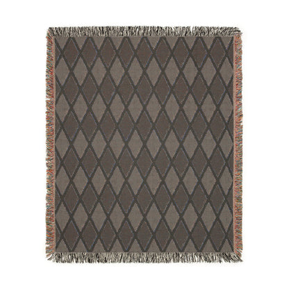 Jamaican Flag Yellow Geometric Diamond Pattern Woven Blanket | Jamaica Fringe Throw - Proud & Loyal