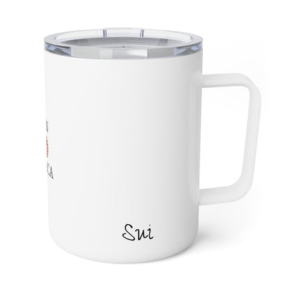 Japan American Personalized Name Insulated Coffee Mug