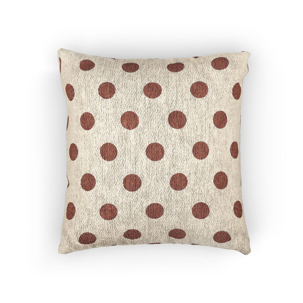 Japan Flag Polka Dot Pillow | Japanese Woven Beige Throw Pillow, Rustic Dot Accent - Proud & Loyal