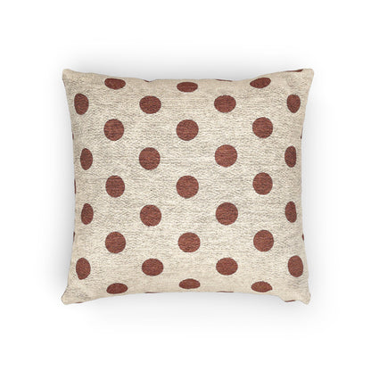 Japan Flag Polka Dot Pillow | Japanese Woven Beige Throw Pillow, Rustic Dot Accent - Proud & Loyal