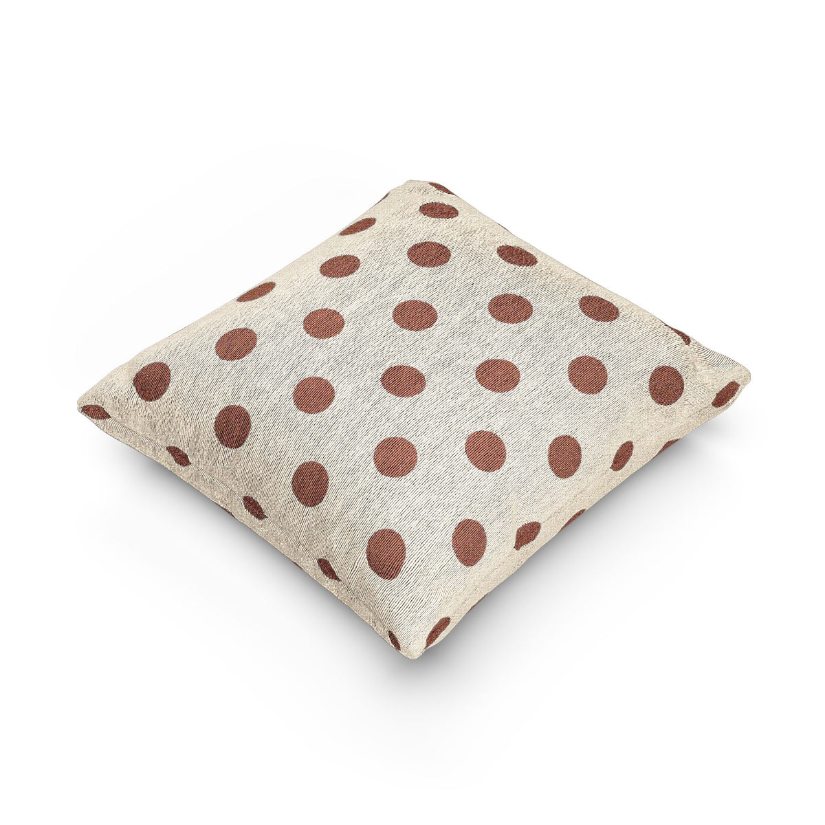 Japan Flag Polka Dot Pillow | Japanese Woven Beige Throw Pillow, Rustic Dot Accent - Proud & Loyal