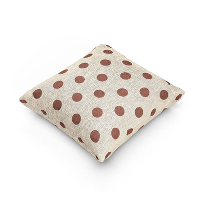 Japan Flag Polka Dot Pillow | Japanese Woven Beige Throw Pillow, Rustic Dot Accent - Proud & Loyal
