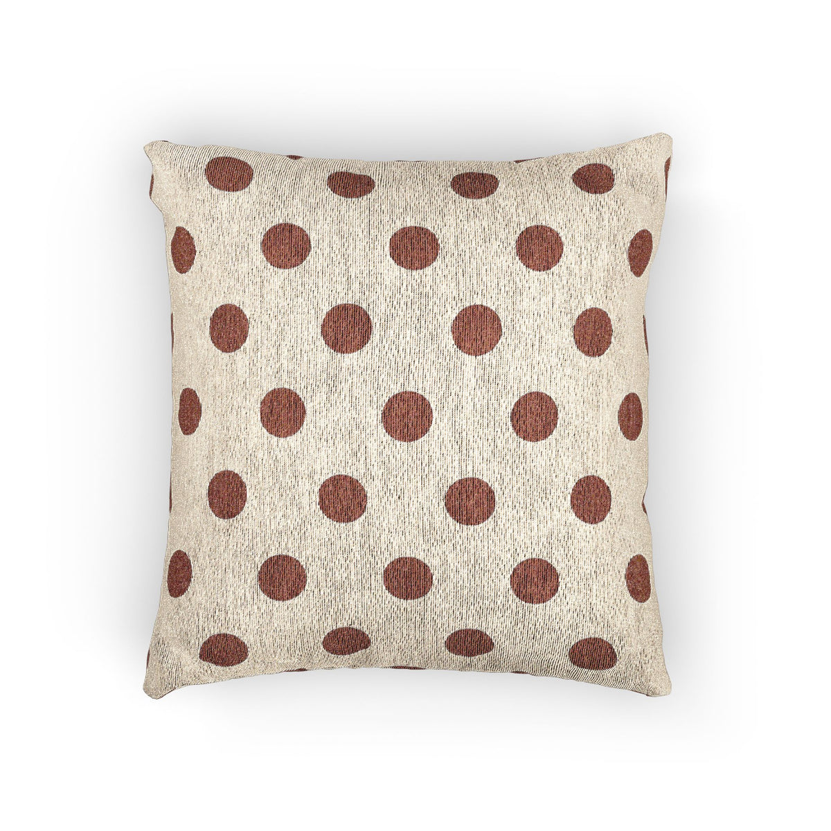 Japan Flag Polka Dot Pillow | Japanese Woven Beige Throw Pillow, Rustic Dot Accent - Proud & Loyal