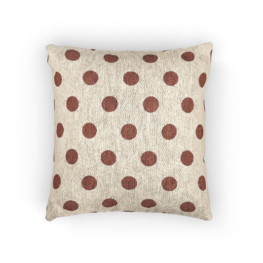 Japan Flag Polka Dot Pillow | Japanese Woven Beige Throw Pillow, Rustic Dot Accent - Proud & Loyal