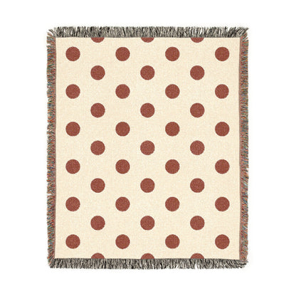 Japan Flag Polka Dot Woven Blanket | Neutral Dot Throw - Proud & Loyal