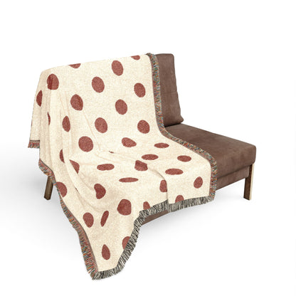 Japan Flag Polka Dot Woven Blanket | Neutral Dot Throw - Proud & Loyal