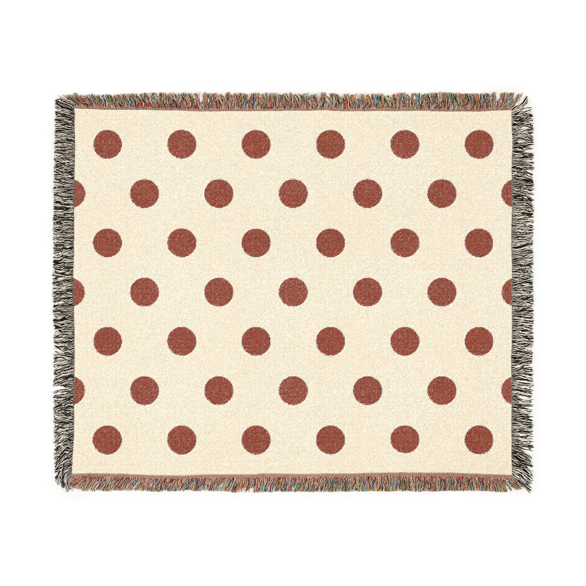 Japan Flag Polka Dot Woven Blanket | Neutral Dot Throw - Proud & Loyal