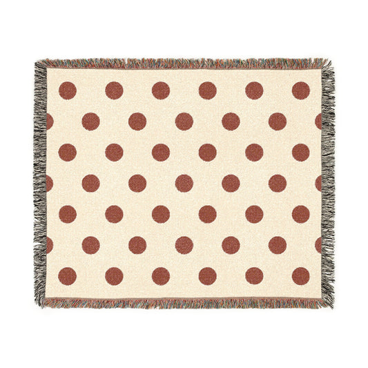 Japan Flag Polka Dot Woven Blanket | Neutral Dot Throw - Proud & Loyal