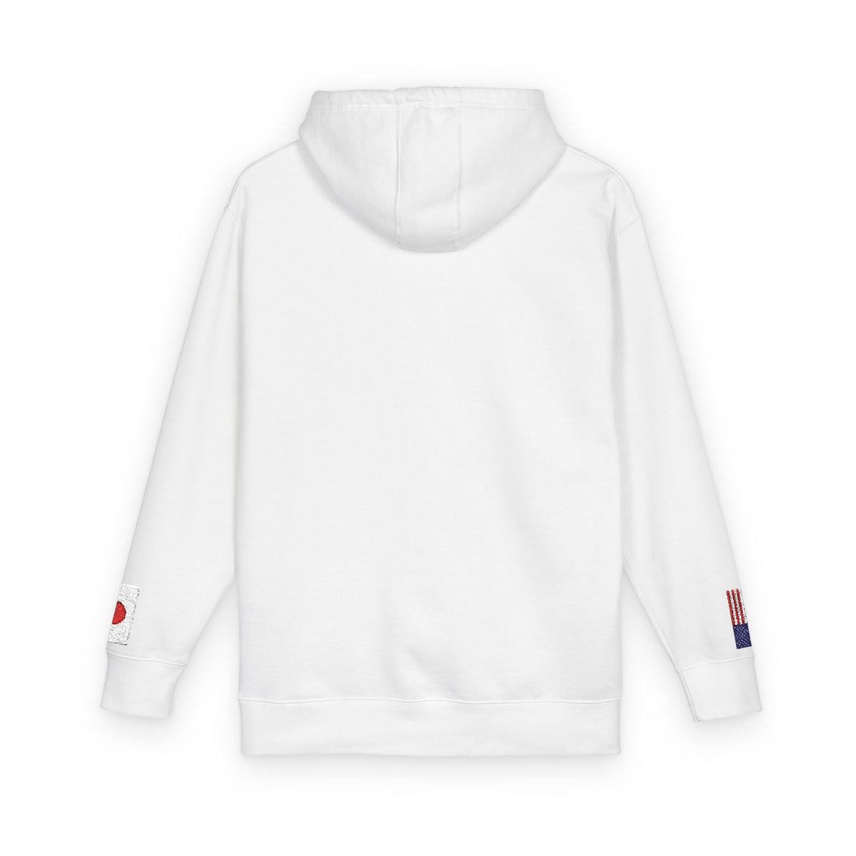 Japanese American Flag Fleece Hoodie | Japan USA Dual Heritage Gift | Personalized Initials | Embroidered Sleeve Flags - Proud & Loyal
