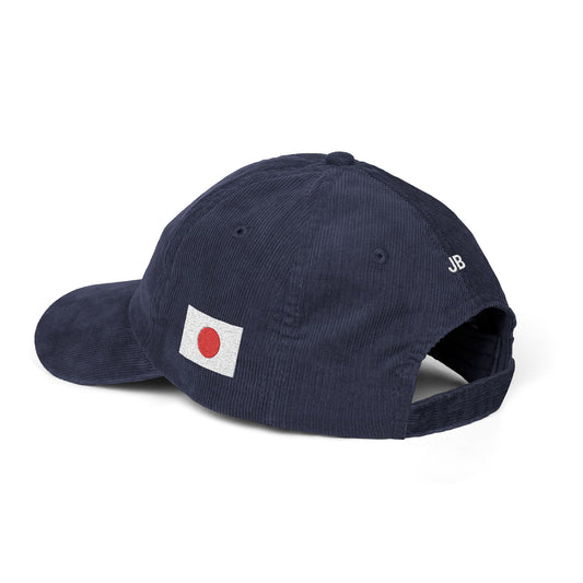 Japanese American Hat Personalized Initials | Dual Heritage Cap, New American Citizenship Naturalization Gift, Japan USA Corduroy - Proud & Loyal