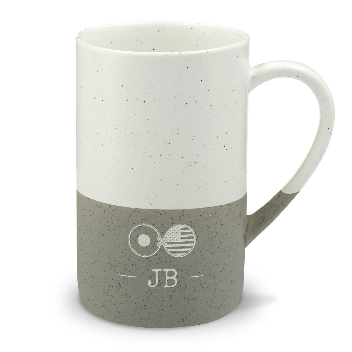 Japanese American Mug, Personalized Initials Monogram, Japan Nippon Nihon Dual Heritage, Speckled Ceramic Stone Mug - Proud & Loyal