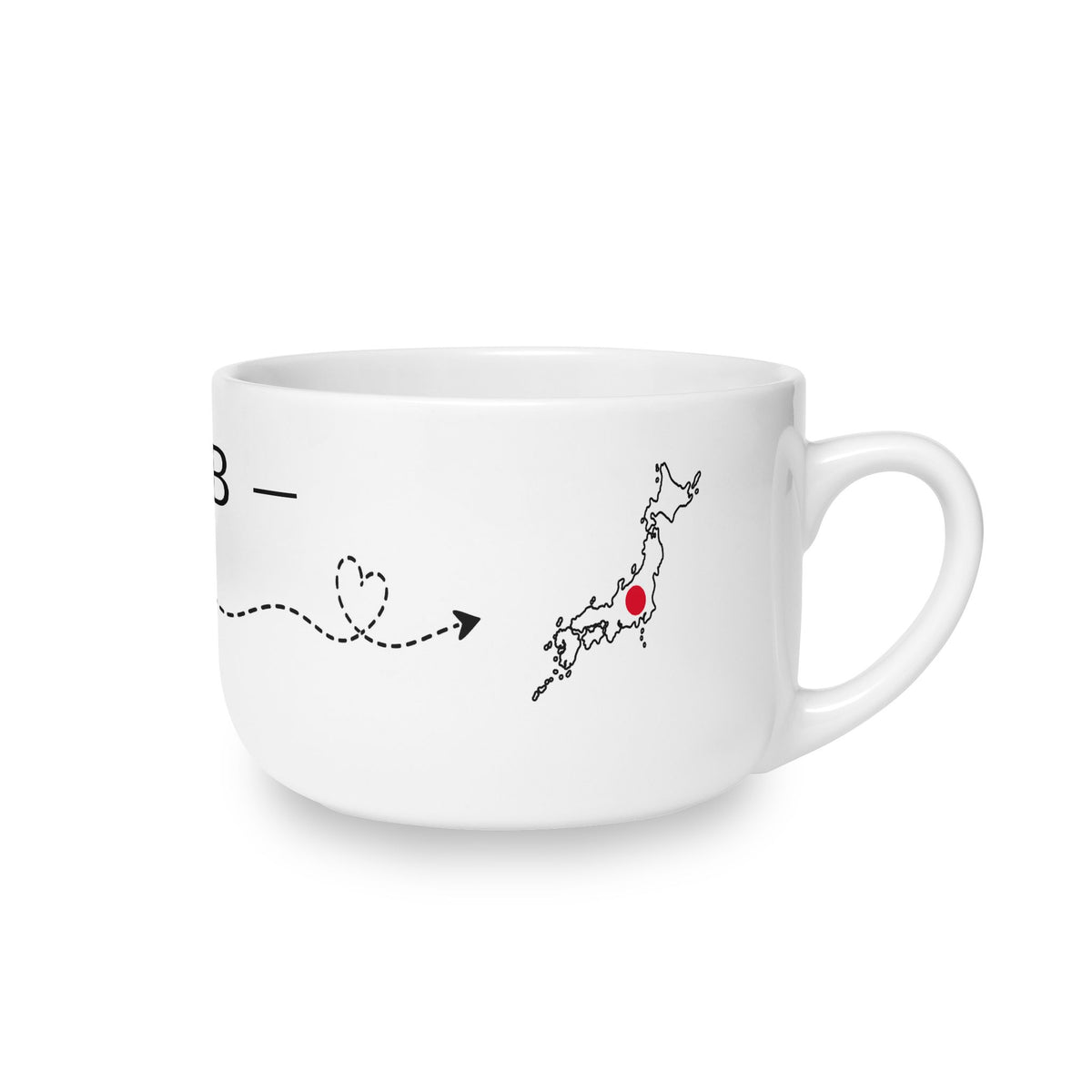 Japanese American Personalized Mug, Japan Nippon Nihon USA Dual Heritage Travel Gift, Custom Initials, 25 oz Oversized Latte Mug Soup Bowl - Proud & Loyal