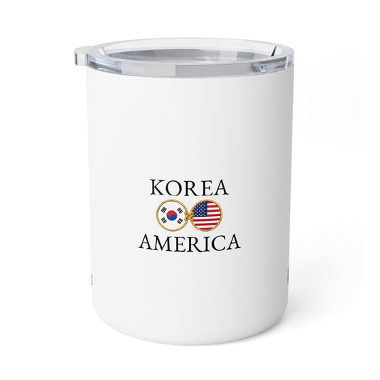 Korean American Personalized Name Insulated Coffee Mug, Custom Travel Tumbler, South Korea USA Dual Heritage Naturalization Citizen Gift - Proud & Loyal