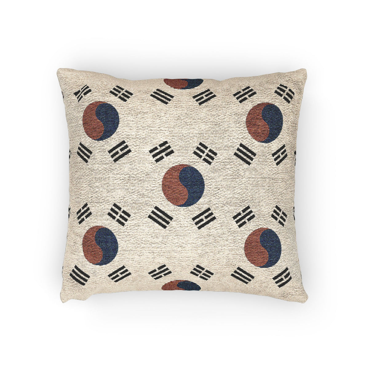 Korean Taegeuk Flag Pattern Woven Pillow | Taeguk Flags Toss Pillow - Proud & Loyal
