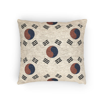 Korean Taegeuk Flag Pattern Woven Pillow | Taeguk Flags Toss Pillow - Proud & Loyal