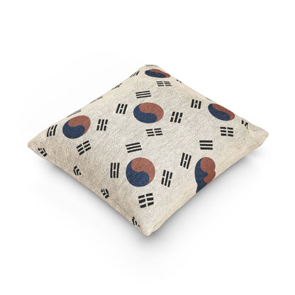 Korean Taegeuk Flag Pattern Woven Pillow | Taeguk Flags Toss Pillow - Proud & Loyal