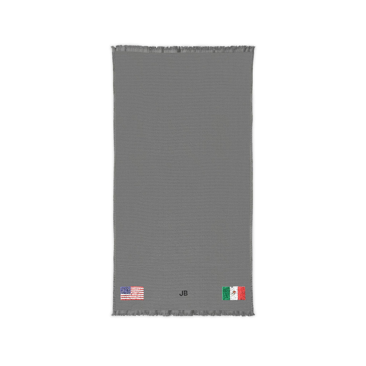 Mexican American Embroidered Waffle Cotton Throw
