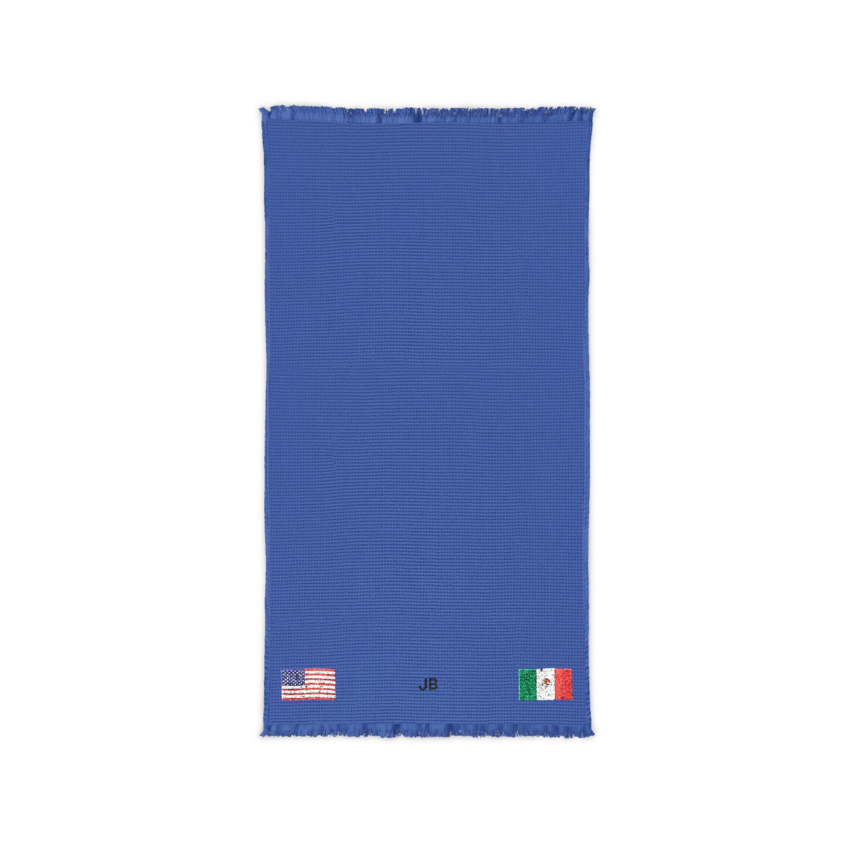 Mexican American Embroidered Waffle Cotton Throw