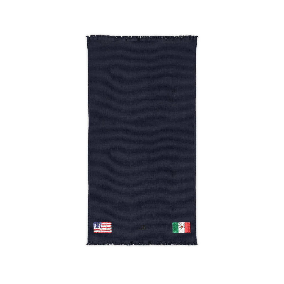 Mexican American Embroidered Waffle Cotton Throw