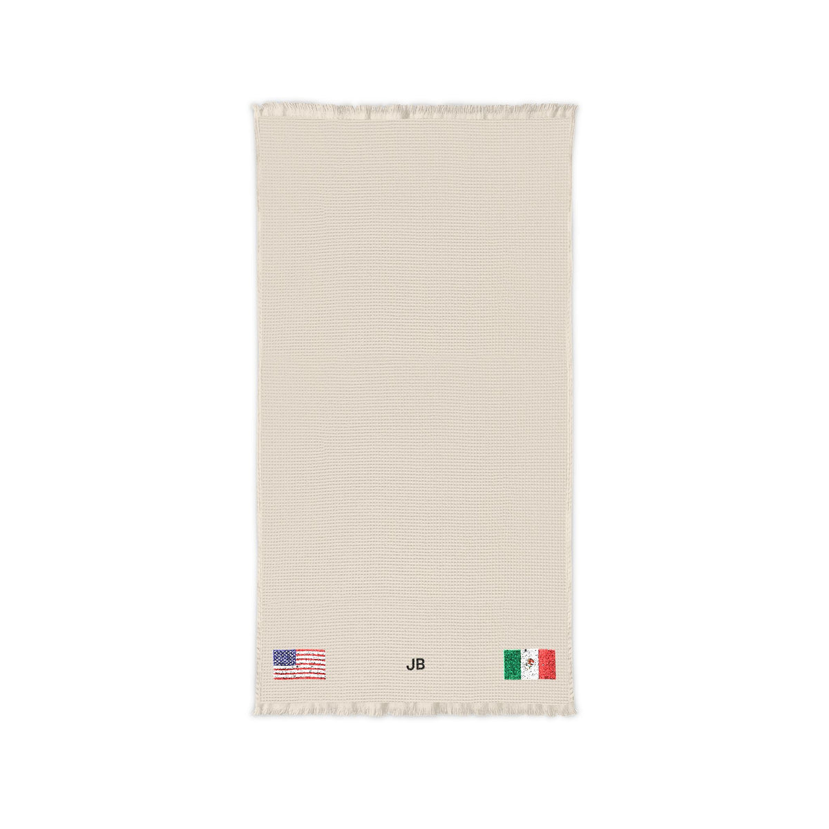 Mexican American Embroidered Waffle Cotton Throw