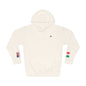 Mexican American Flag Fleece Hoodie | Mexico USA Dual Heritage Naturalization Gift | Personalized Initials | Embroidered Sleeve Flags - Proud & Loyal