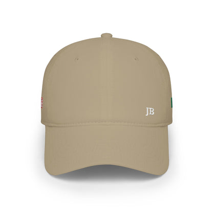 Mexican American Flag Hat Personalized Initials | Mexico USA Dual Heritage Embroidered Cap | Low Profile Cotton Baseball Hat - Proud & Loyal