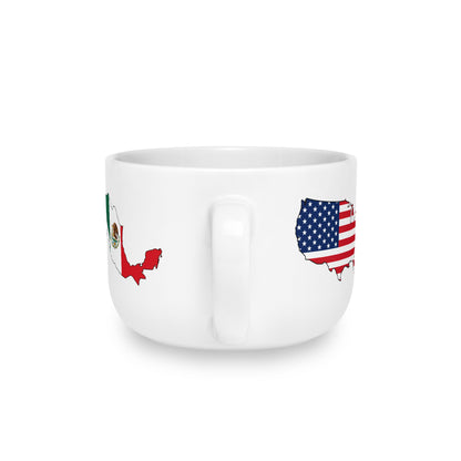 Mexican American Personalized Mug, Mexico USA Dual Heritage Travel Gift, Custom Initials, Hispanic Heritage, 25 oz Oversized Latte Mug Soup - Proud & Loyal