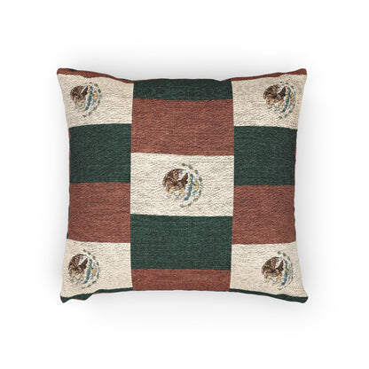 Mexican Flag Emblem Pillow | Mexico Woven Decorative Pillow, Southwestern Home Decor - Proud & Loyal