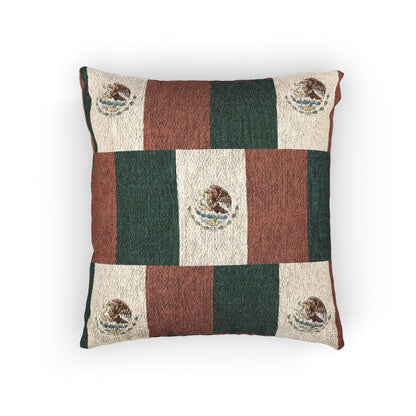 Mexican Flag Emblem Pillow | Mexico Woven Decorative Pillow, Southwestern Home Decor - Proud & Loyal