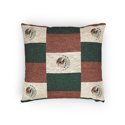 Mexican Flag Emblem Pillow | Mexico Woven Decorative Pillow, Southwestern Home Decor - Proud & Loyal