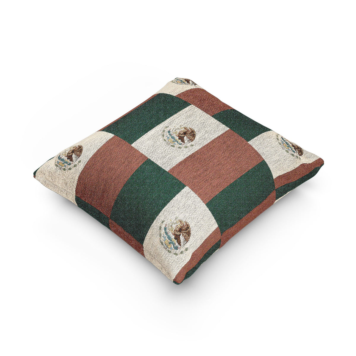 Mexican Flag Emblem Pillow | Mexico Woven Decorative Pillow, Southwestern Home Decor - Proud & Loyal