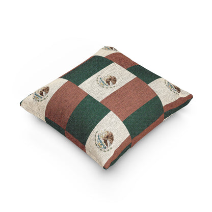 Mexican Flag Emblem Pillow | Mexico Woven Decorative Pillow, Southwestern Home Decor - Proud & Loyal