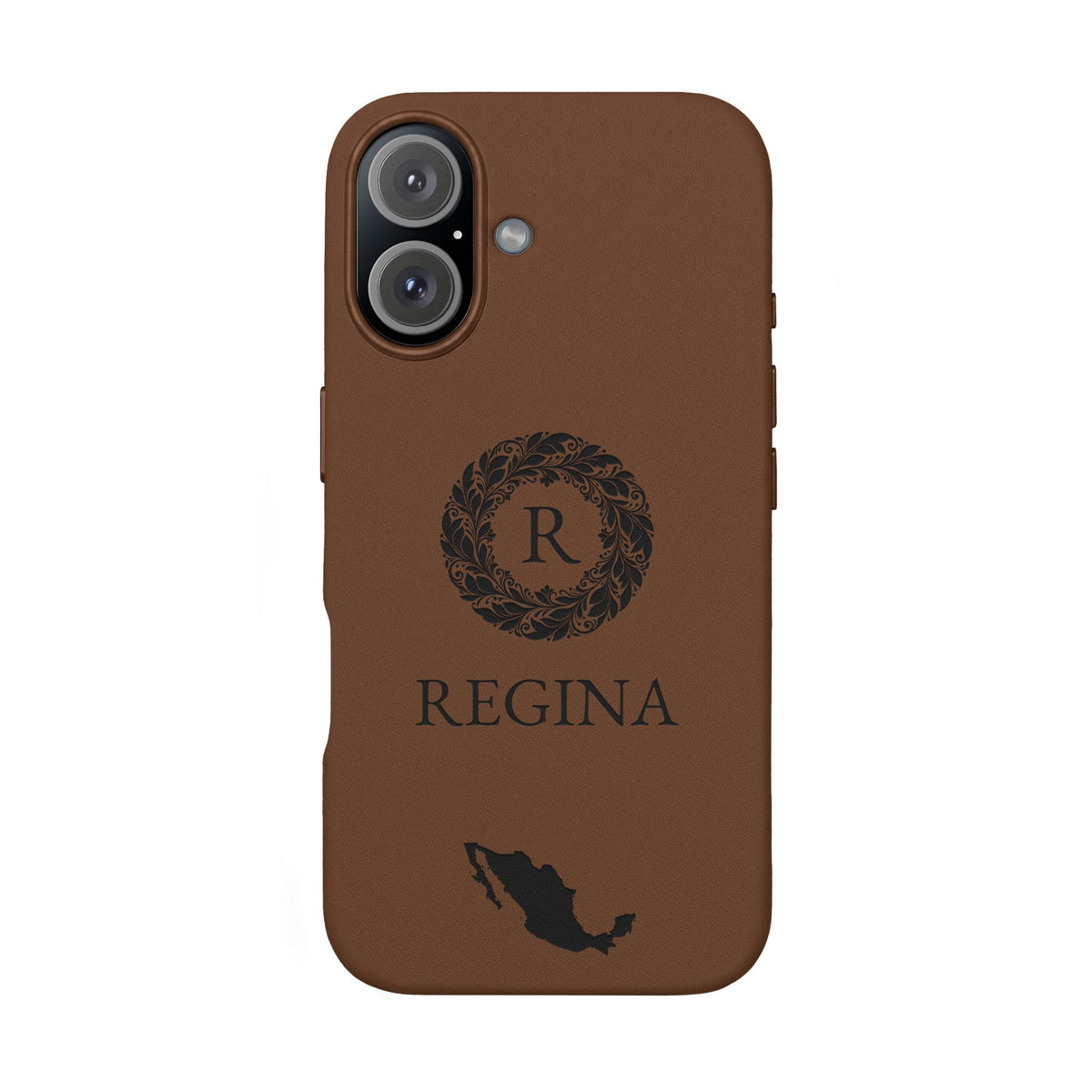 Mexico Vegan Leather iPhone Case, Custom Mexican Monogram Cover, Personalized Name Initials iPhone 16 15 14 13 12, Mexican Map Gift - Proud & Loyal