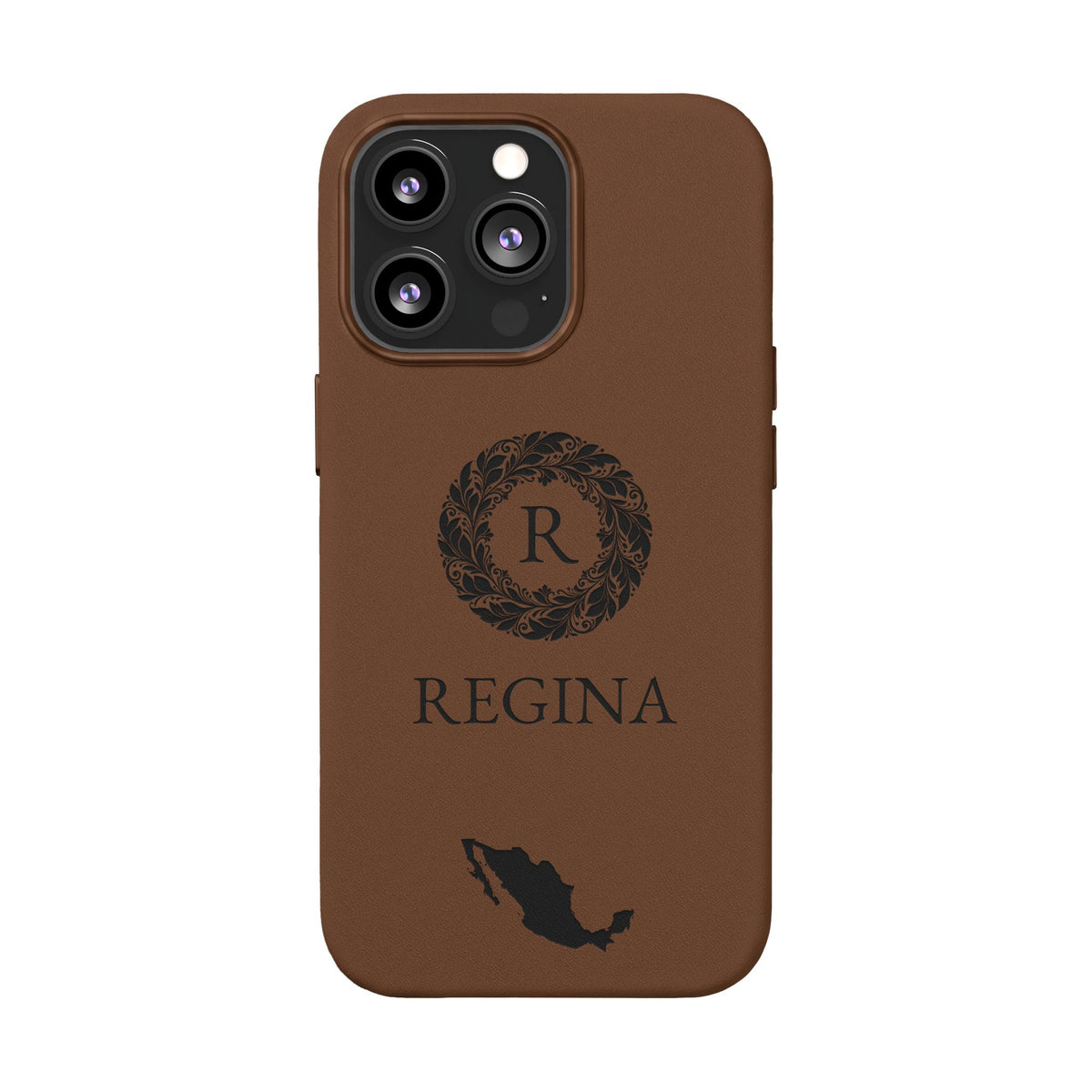 Mexico Vegan Leather iPhone Case, Custom Mexican Monogram Cover, Personalized Name Initials iPhone 16 15 14 13 12, Mexican Map Gift - Proud & Loyal