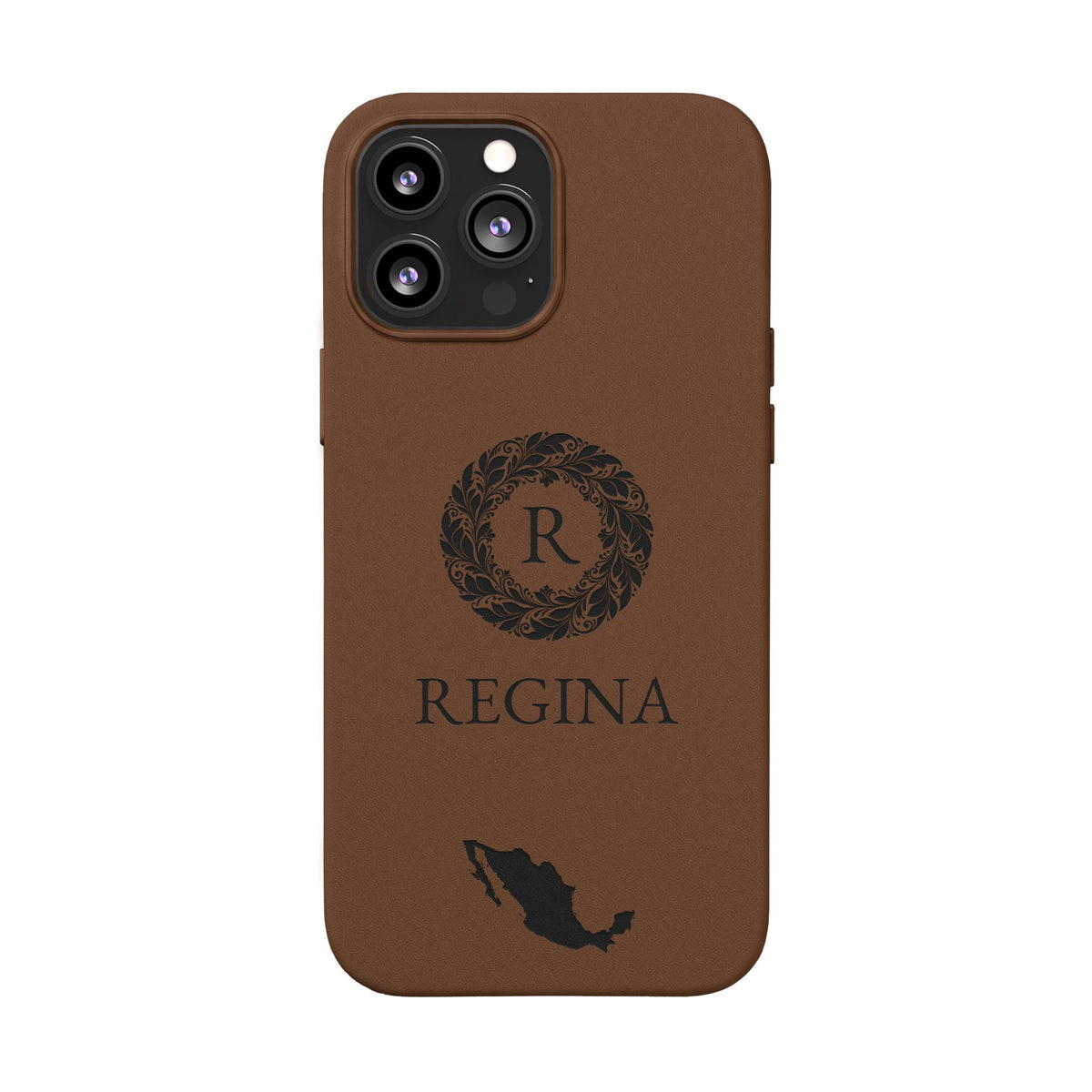 Mexico Vegan Leather iPhone Case, Custom Mexican Monogram Cover, Personalized Name Initials iPhone 16 15 14 13 12, Mexican Map Gift - Proud & Loyal