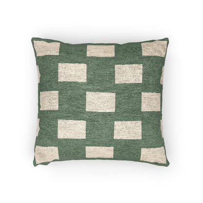 Nigeria Flag Geometric Block Pattern Woven Pillow | Nigerian Green Cream Decorative Cushion - Proud & Loyal