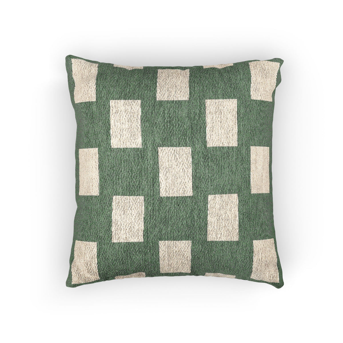 Nigeria Flag Geometric Block Pattern Woven Pillow | Nigerian Green Cream Decorative Cushion - Proud & Loyal