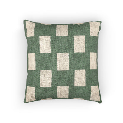Nigeria Flag Geometric Block Pattern Woven Pillow | Nigerian Green Cream Decorative Cushion - Proud & Loyal