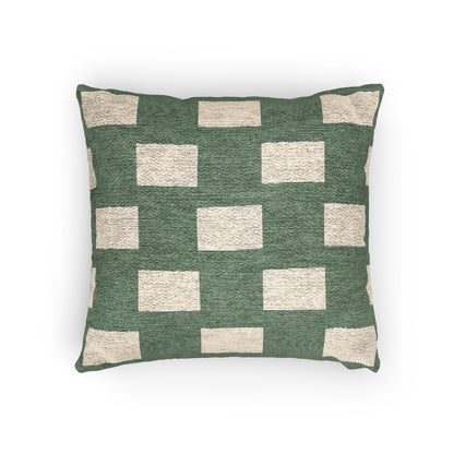 Nigeria Flag Geometric Block Pattern Woven Pillow | Nigerian Green Cream Decorative Cushion - Proud & Loyal