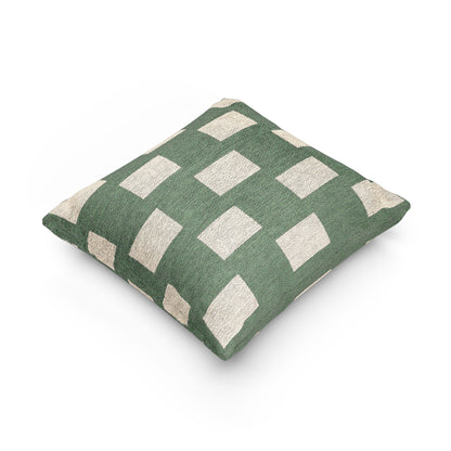 Nigeria Flag Geometric Block Pattern Woven Pillow | Nigerian Green Cream Decorative Cushion - Proud & Loyal