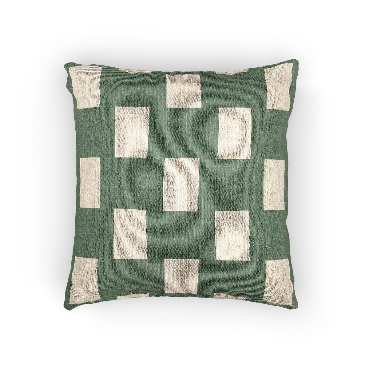 Nigeria Flag Geometric Block Pattern Woven Pillow | Nigerian Green Cream Decorative Cushion - Proud & Loyal