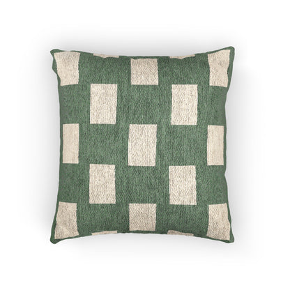 Nigeria Flag Geometric Block Pattern Woven Pillow | Nigerian Green Cream Decorative Cushion - Proud & Loyal