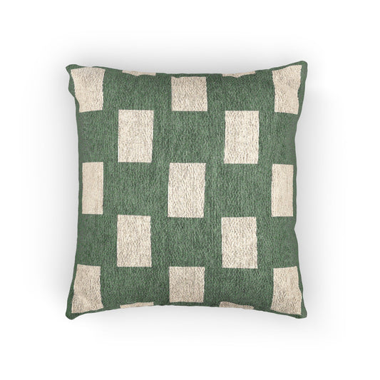 Nigeria Flag Geometric Block Pattern Woven Pillow | Nigerian Green Cream Decorative Cushion - Proud & Loyal