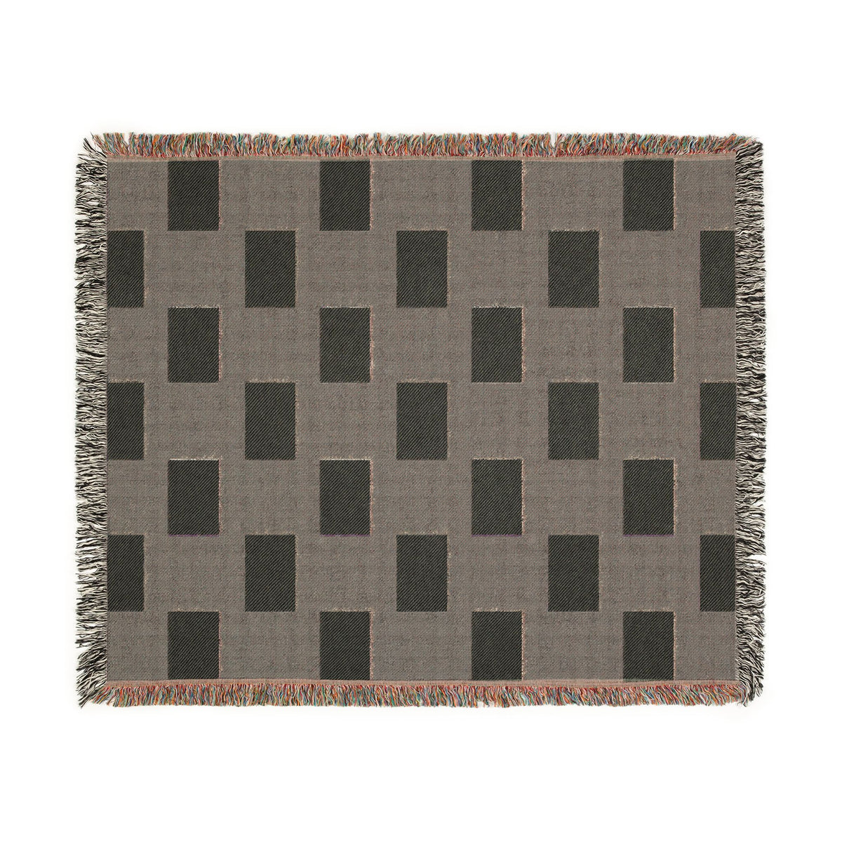 Nigeria Flag Geometric Rectangle Pattern Woven Blanket | Green Cream Checkered Throw - Proud & Loyal