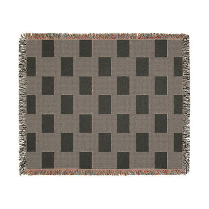 Nigeria Flag Geometric Rectangle Pattern Woven Blanket | Green Cream Checkered Throw - Proud & Loyal