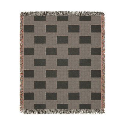 Nigeria Flag Geometric Rectangle Pattern Woven Blanket | Green Cream Checkered Throw - Proud & Loyal